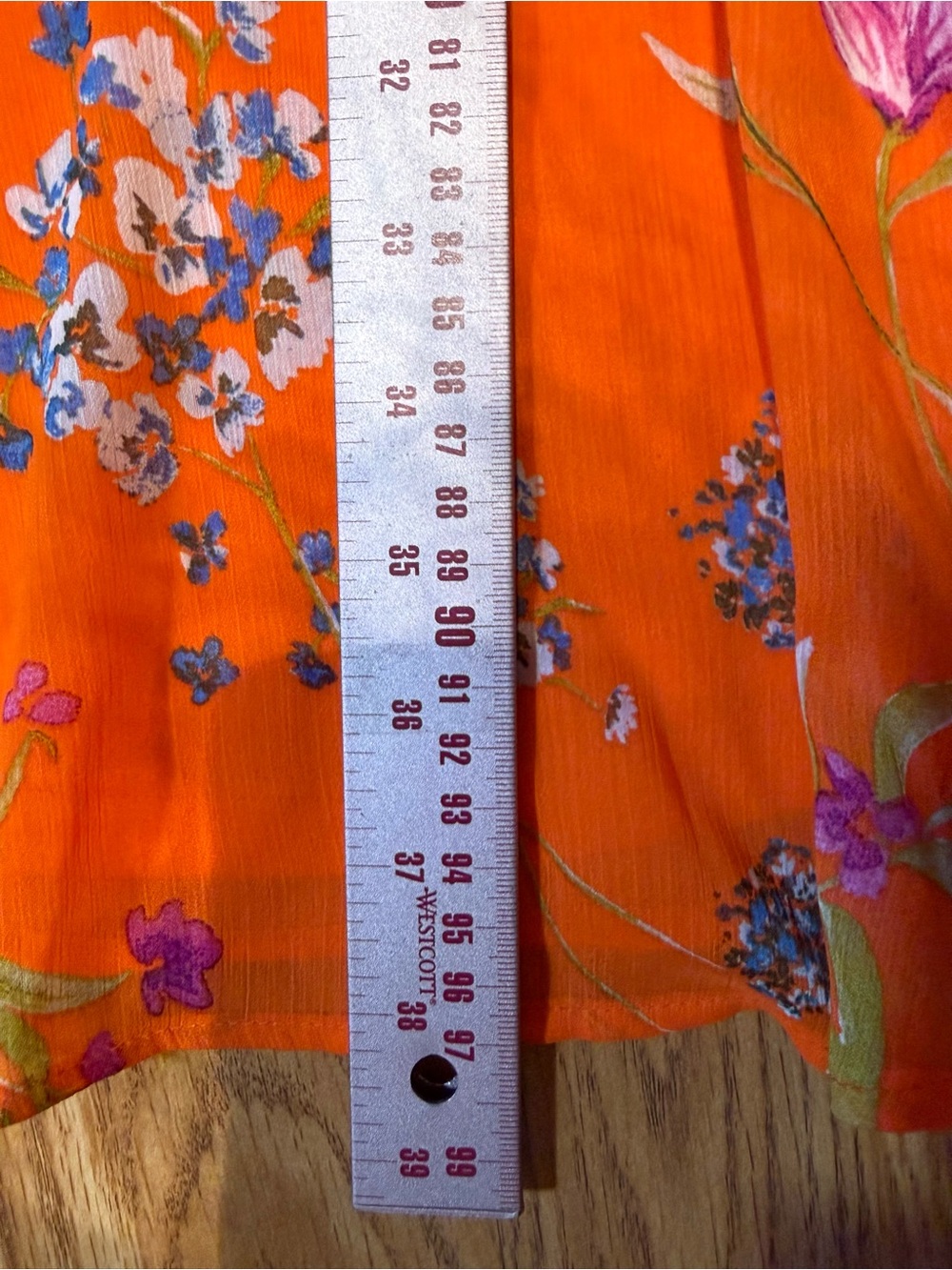 Calvin Klein Orange Floral V-Neck Midi Dress - Picture 7 of 9
